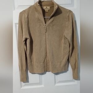 Woolrich Women's Tan Zip Cardigan